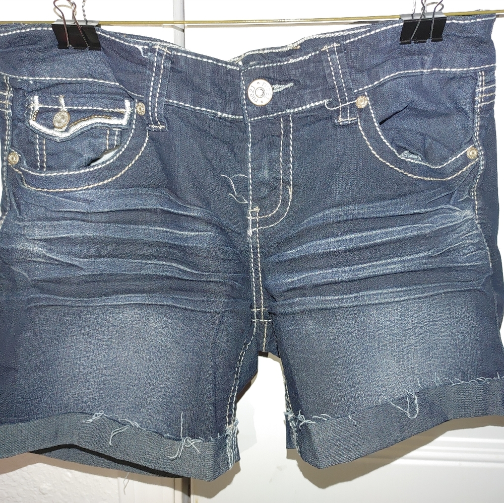 Rue21 Blue jean Distressed Bermuda Shorts